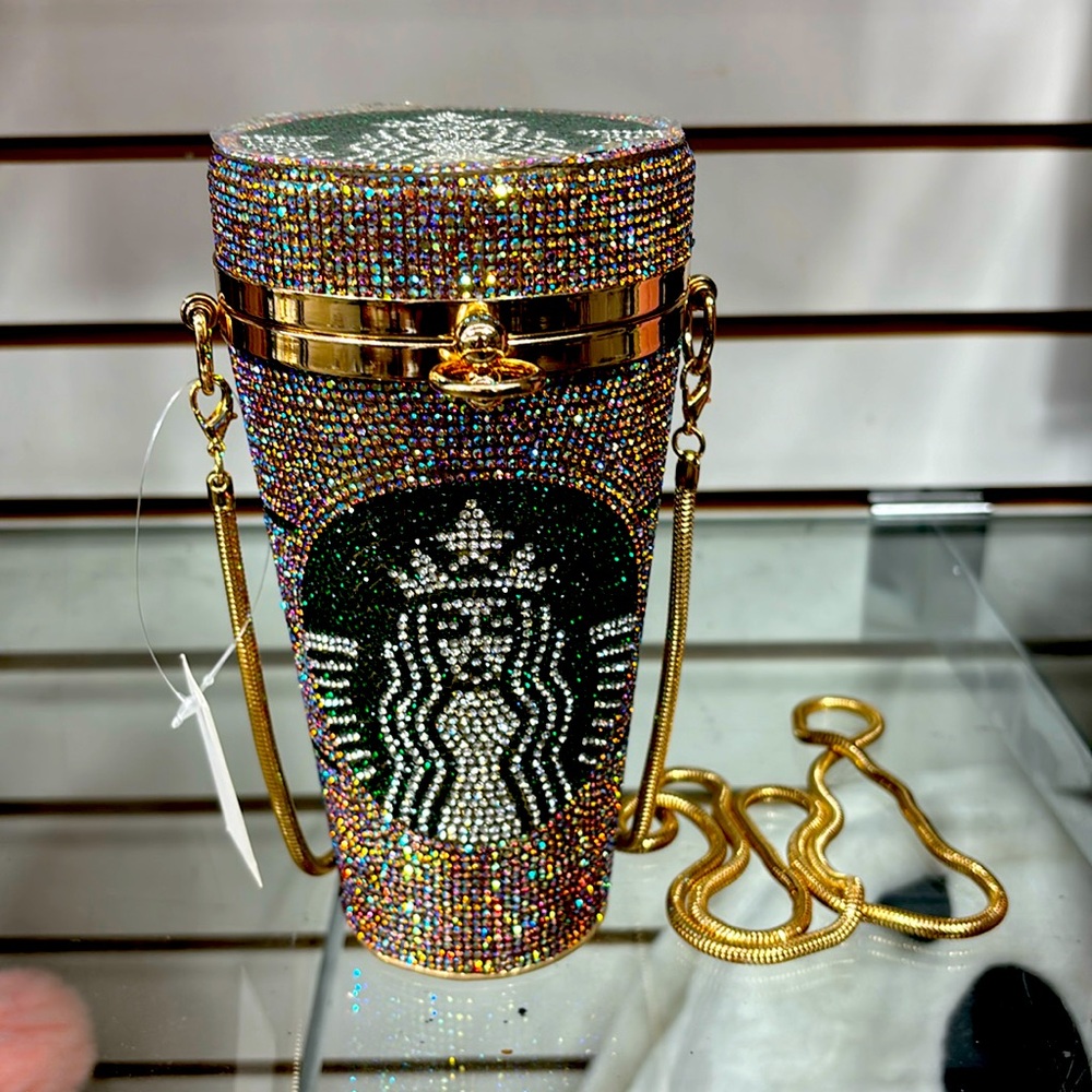 Rhinestone Starbucks Cup Purse